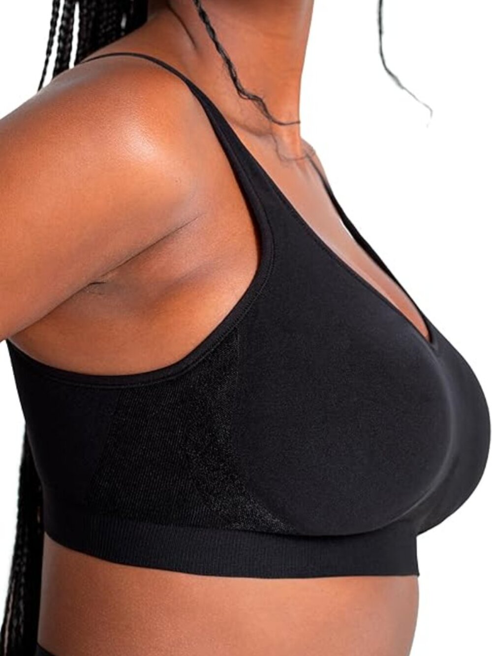 NEW Truekind Comfort Cotton Bralette Size XL Black